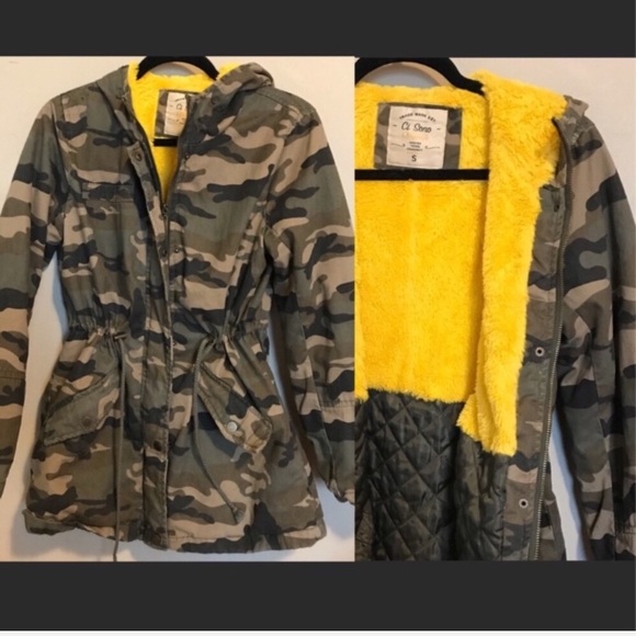 CI SONO | Anorak Camo Coat Jacket Fur - Picture 1 of 4